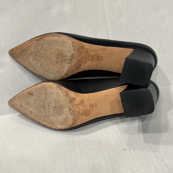 Marc Fisher Zala Black Leather Pumps 9.5M - Picture 7 of 8